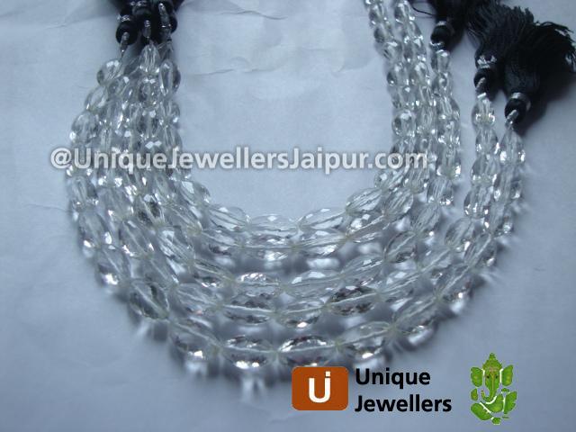 Crystal quartz Faceted Cardamom Beads